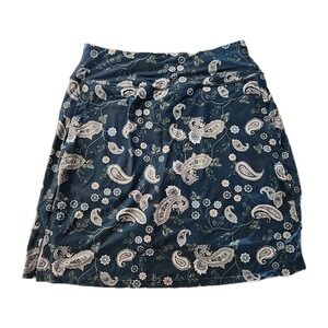 20in Knee-length Tailored Green Paisley Pull-on Skort Lots Of Pockets! VIODIA  L